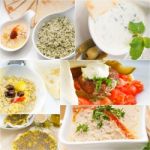 Arab Middle Eastern Food Collage Stock Photo