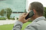 Businessman Calling Outdoor Stock Photo