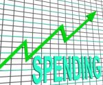 Spending Chart Graph Shows Increasing Expenditure Purchasing Stock Photo