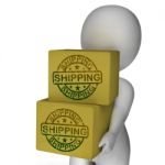 Shipping Boxes Show Freight Courier And Transportation Of Goods Stock Photo