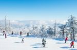 Deogyusan,korea - January 23: Tourists Taking Photos Of The Beautiful Scenery Around Deogyusan,south Korea On January 23, 2015 Stock Photo