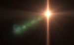 Abstract Of Lighting Digital Lens Flare In Dark Background Stock Photo