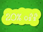 Twenty Percent Off Means Save Promotional And Sale Stock Photo