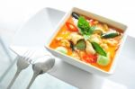 Thai Red Curry Chicken Stock Photo