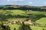 Farm In Val D'orcia Tuscany Stock Photo