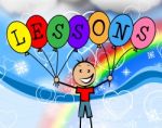 Lessons Balloons Represents Learning College And Train Stock Photo