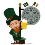 Leprechaun With Beer Stock Photo