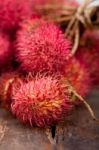 Fresh Rambutan Fruits Stock Photo