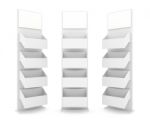 Color White Shelves Stand Design On White Background Stock Photo