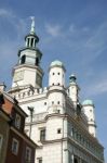 Town Hall Clock Tower In Poznan Stock Photo