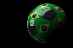 Brazil Soccer Ball Isolated Dark Background Stock Photo