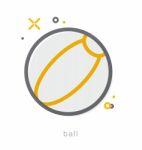 Thin Line Icons, Ball Stock Photo