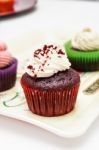 Red Velvet Cupcake Stock Photo