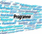 Programmer Job Shows Programmers Hiring And Text Stock Photo