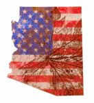 Arizona State Map Flag Pattern Stock Photo