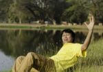 Portrait Of A Happy South Asian Man Stock Photo