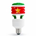 Flag Of  Suriname On Bulb Stock Photo