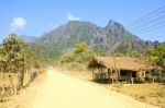 On A Rural Road ,vang Vieng ,laos Stock Photo