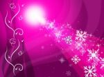 Glow Snowflake Represents Ice Crystal And Congratulation Stock Photo