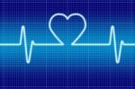 Heart With Ecg Stock Photo