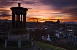 Edinburgh City At Sunset Stock Photo