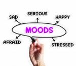 Moods Diagram Displays Happy Sad And Feelings Stock Photo