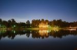 Beautiful Lake In Springfield Lakes At Dusk Stock Photo