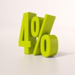 Percentage Sign, 4 Percent Stock Photo