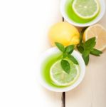 Mint Infusion Tea Tisane With Lemon Stock Photo