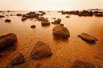 Group Of Rock At Twilight Stock Photo