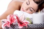 Relaxing Spa Woman Stock Photo