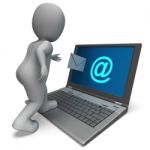 Email Sign On Laptop Shows E-mail Mailing Stock Photo