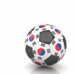 South Korea Soccer Ball Isolated White Background Stock Photo