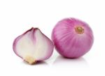 Shallots Isolated On White Background Stock Photo