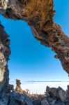 Salt Lake Uyuni In Bolivia Stock Photo