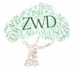 Zwd Currency Means Zimbabwe Dollars And Coinage Stock Photo