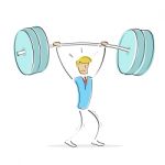 Man Doing Weight Lifting Stock Photo