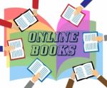 Online Books Represents Searching Web And Network Stock Photo