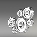 Steel Gear Wheels Stock Photo