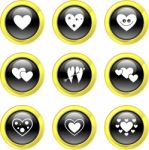 Heart Icon Set Stock Photo