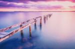 Cleveland Jetty At Sunset Stock Photo