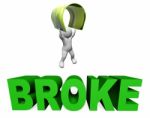 Broke Credit Card Indicates Financial Problem And Bankcard 3d Re Stock Photo