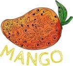 Mango Juicy Fruit Mandala Stock Photo