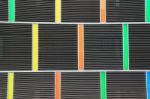 Outdoor Color Strip Blinds Stock Photo