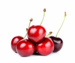 Red Cherry Isolated On The White Background Stock Photo