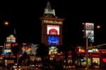 Various Illuminated Signs At Night In Las Vegas Stock Photo