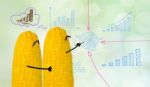 Couple Corn Drawing Business Graph Stock Photo