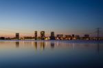 Skyline Of The Modern City Center Of Almere Stock Photo