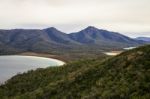 Wineglass Bay Beach Located In Freycinet National Park, Tasmania Stock Photo