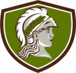 Minerva Head Crest Retro Stock Photo